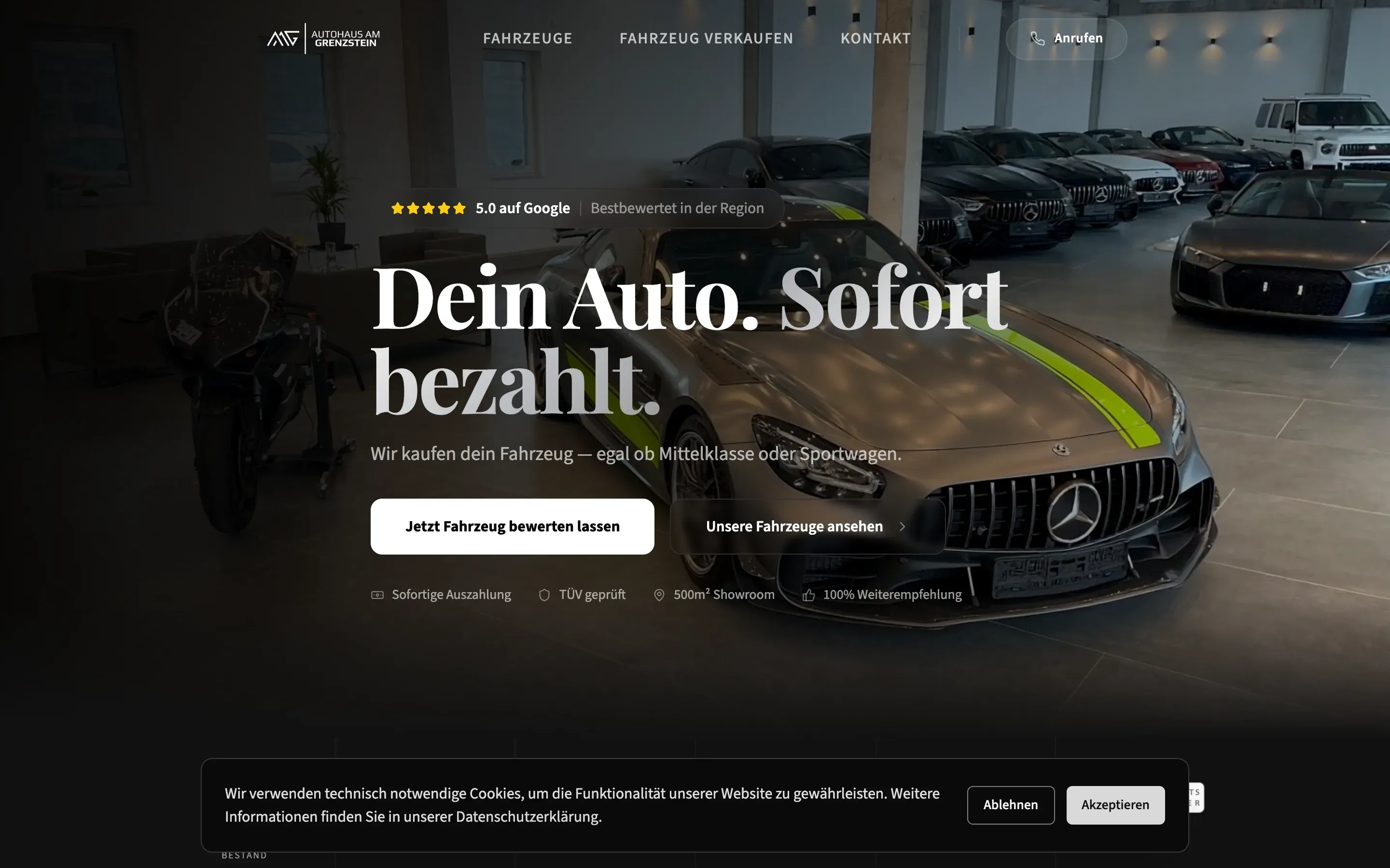 Autohaus am Grenzstein – Website Screenshot