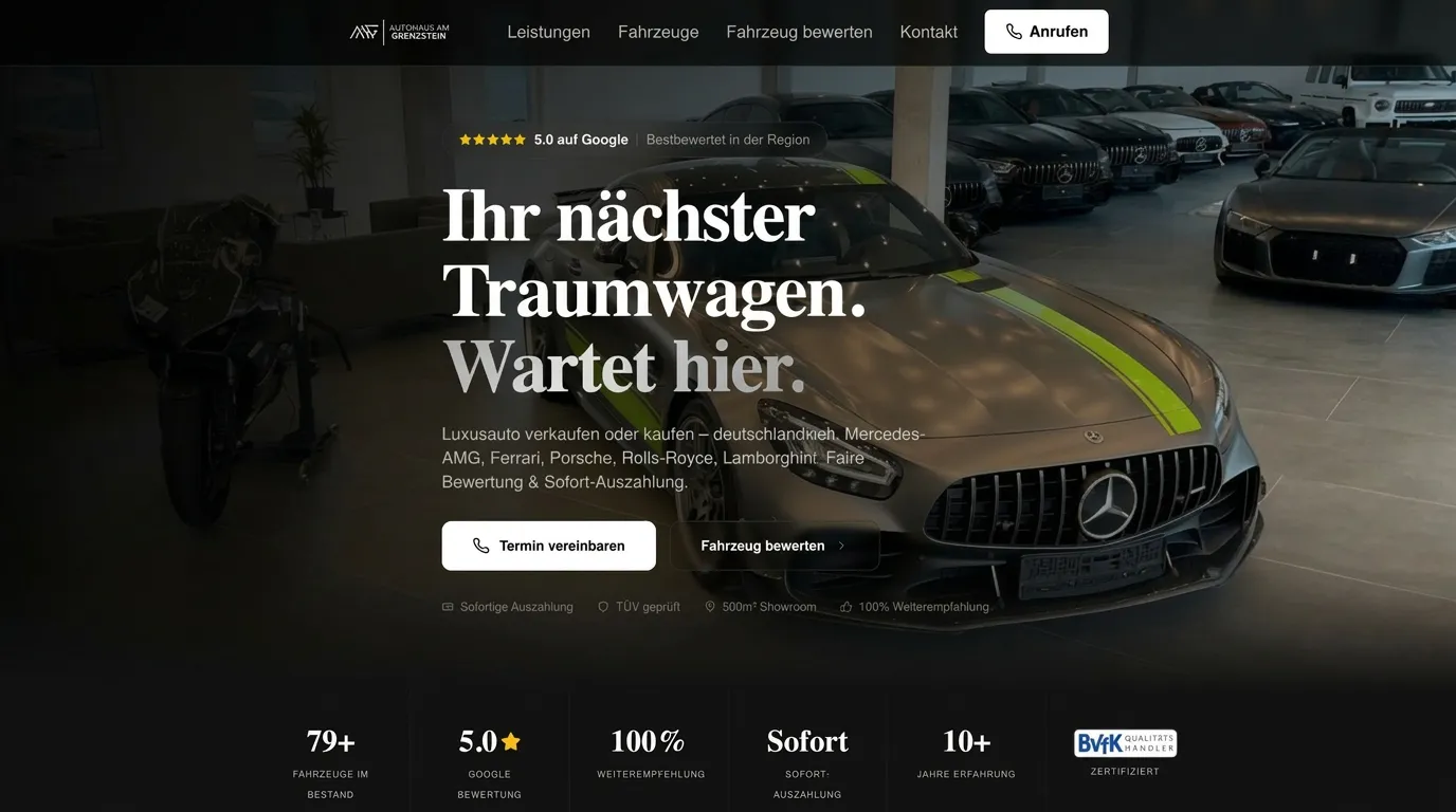 Autohaus am Grenzstein – Webdesign-Projekt für einen Autohandel