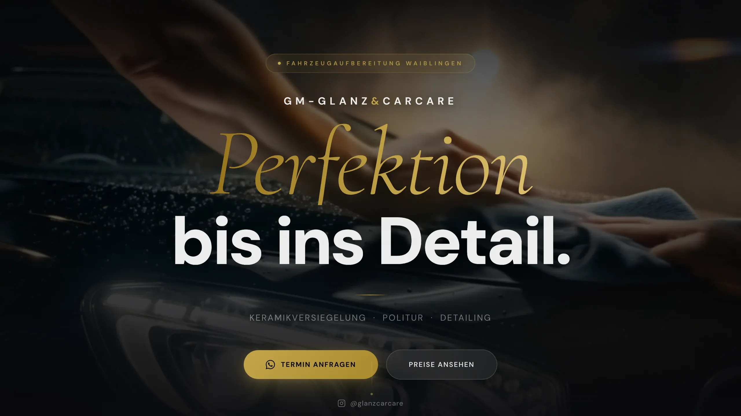 GlanzCarCare – Webdesign-Projekt für einen Fahrzeugaufbereiter