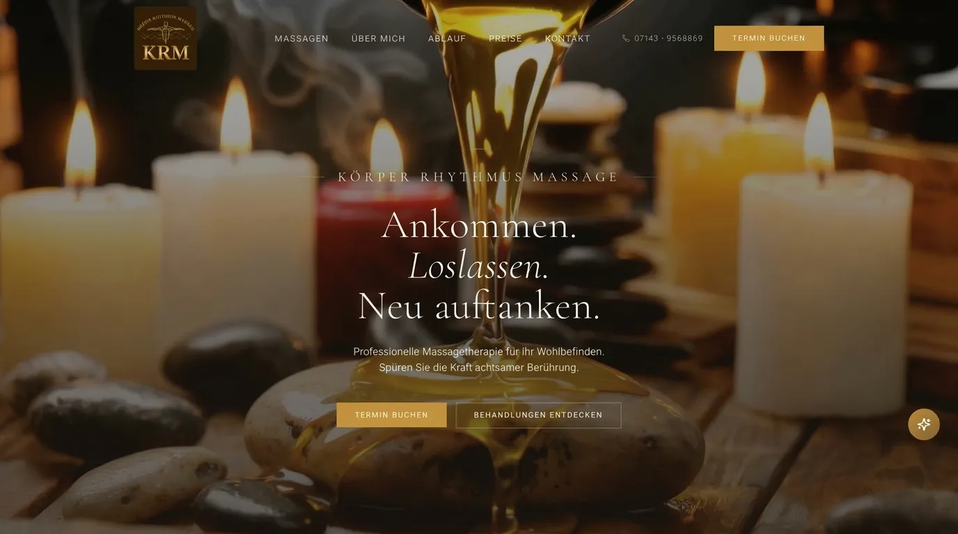Körper Rhythmus Massage – Webdesign-Projekt für eine Massagepraxis