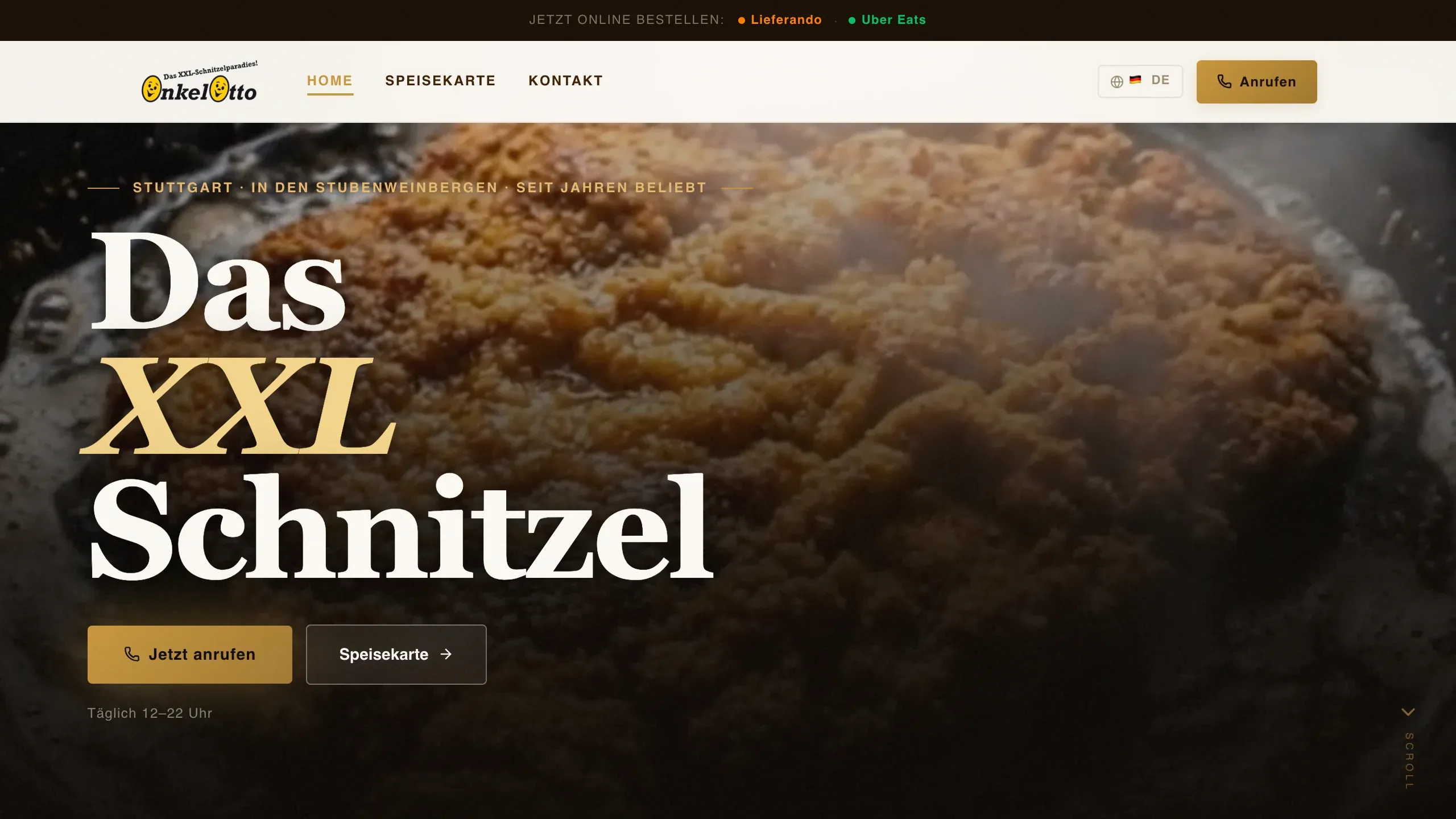 Onkel Otto – Webdesign-Projekt für ein Restaurant
